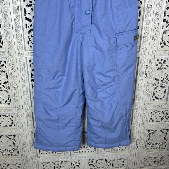 L.L. Bean Kids Insulated Waterproof SnowSuit Fleece Lined Girls 5/6 Light Blue - Picture 3 of 7